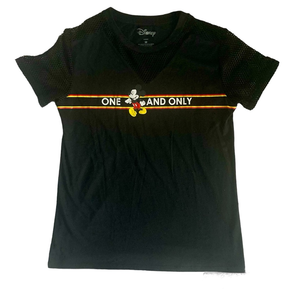 Disney Mickey “One and Only” Mesh Yolk and Sleeve T-Shirt Sz Medium